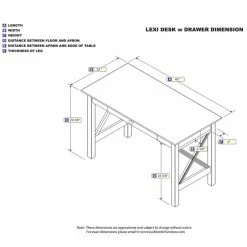 Cheapest 😉 AFI Lexi Computer Writing Desk Exclusive Built In Charger Felt Drawer In Walnut 🥰 -Cheap Executive Store 666986 4 L
